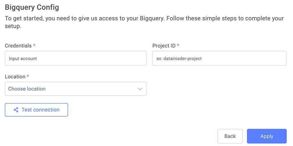 Simple BigQuery config