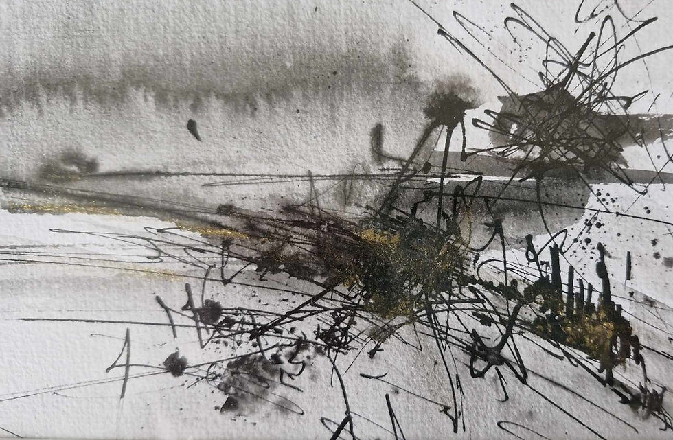 Miniature : Bataille d'or et encres noires