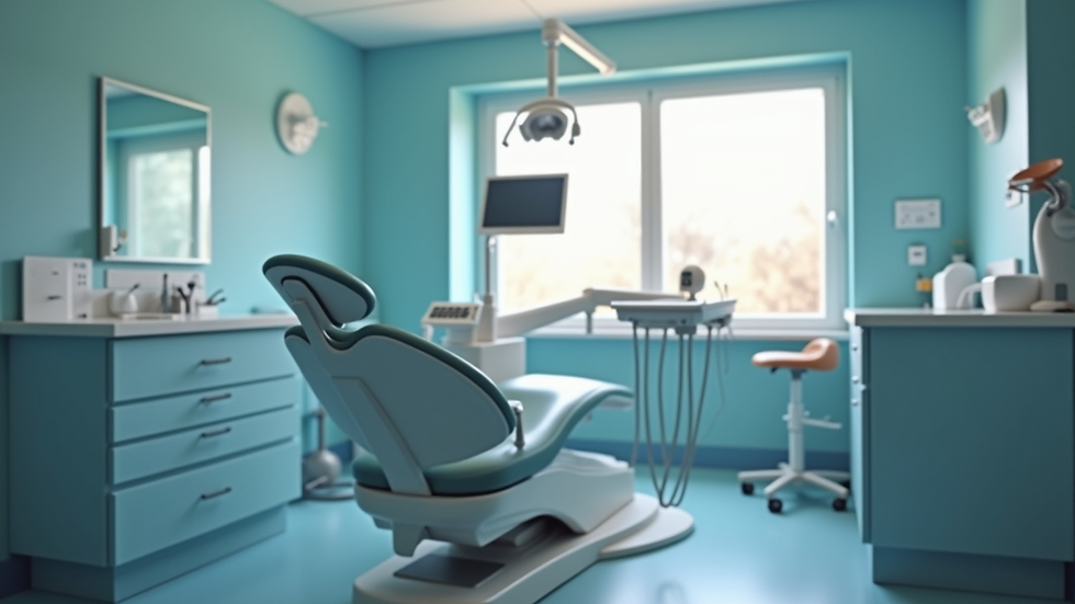 Eye-level view of dental clinic with equipment for bruxism treatment