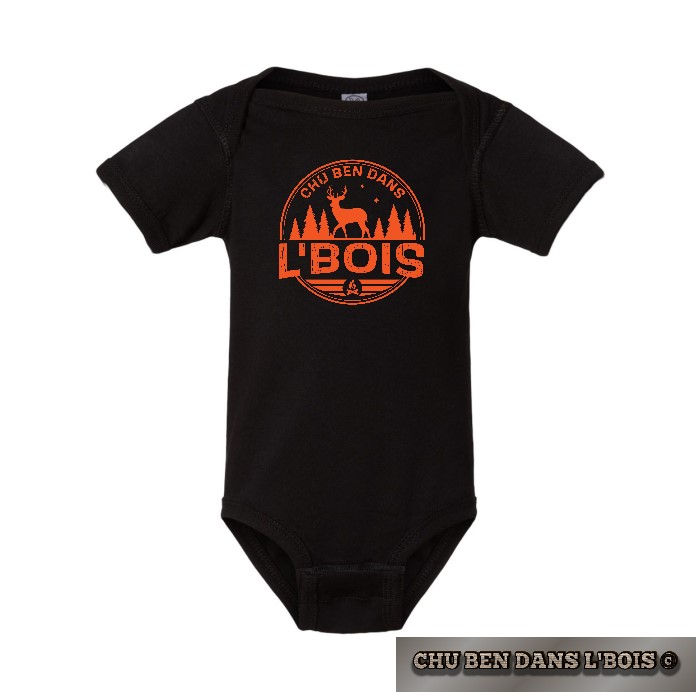 Cache-couche bebe noir avec logo orange