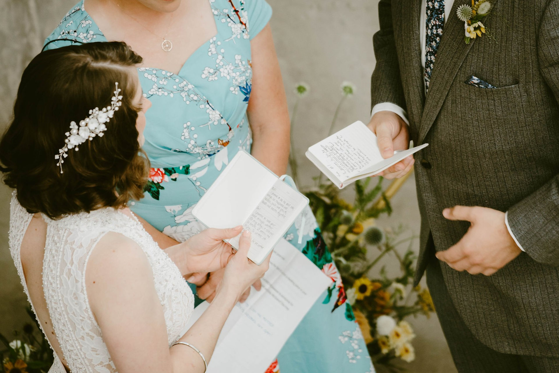 bride and groom vow books