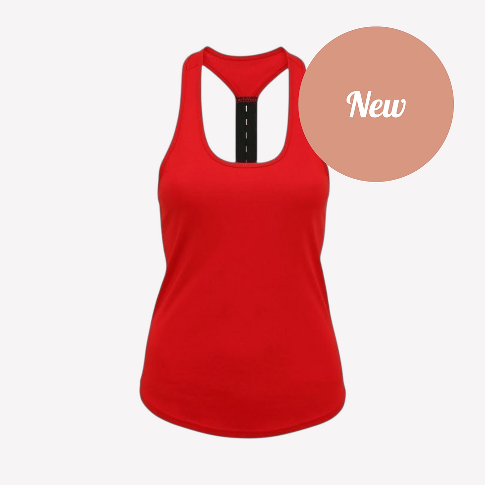 Women's Performance Vest: TriDri Single Strap in Fire Red, front view