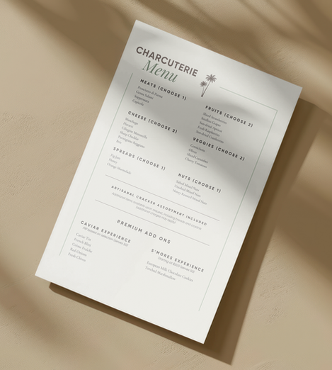 charcuterie menu