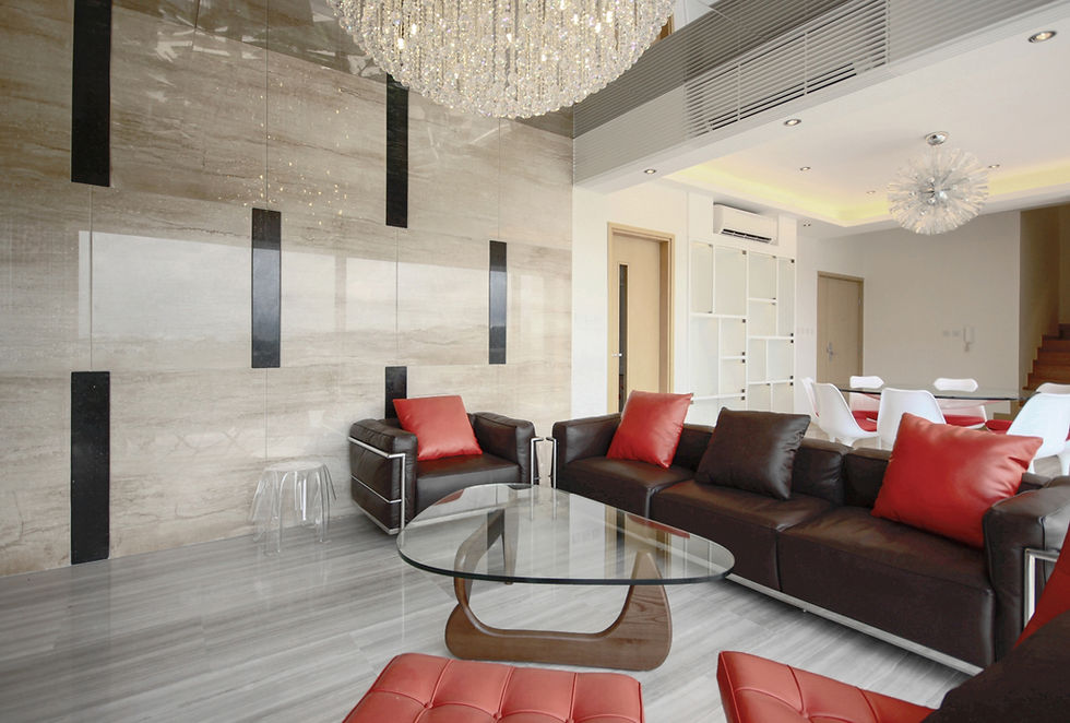 2,000 sq.ft. modern apartment at The Avignon Tuen Mun, featuring a marble feature wall