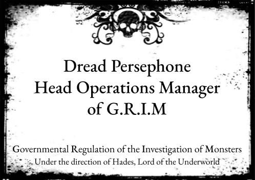 Dread Persephone's Business Card