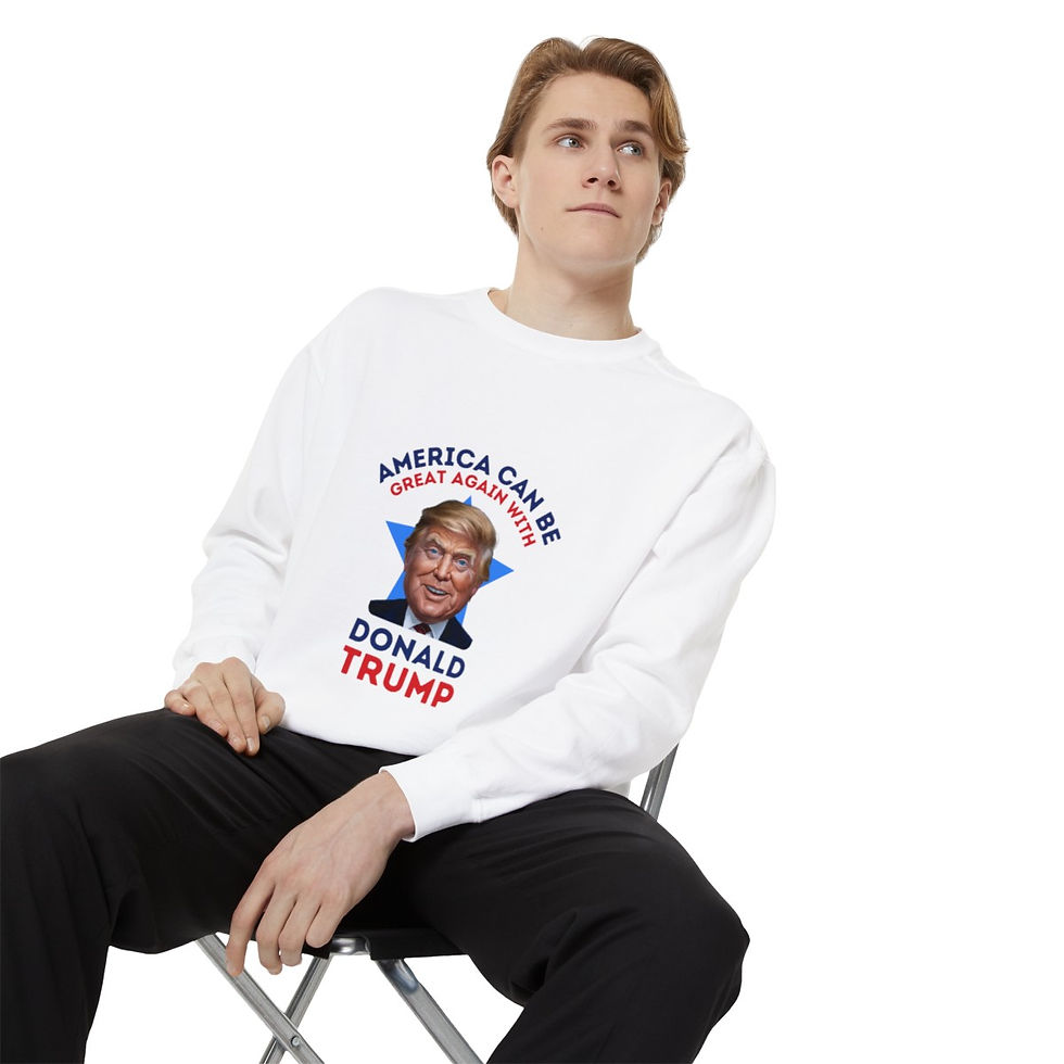 Thumbnail: America Can Be Great Again With Donald Trump Unisex Garment-Dyed Sweatshirt
