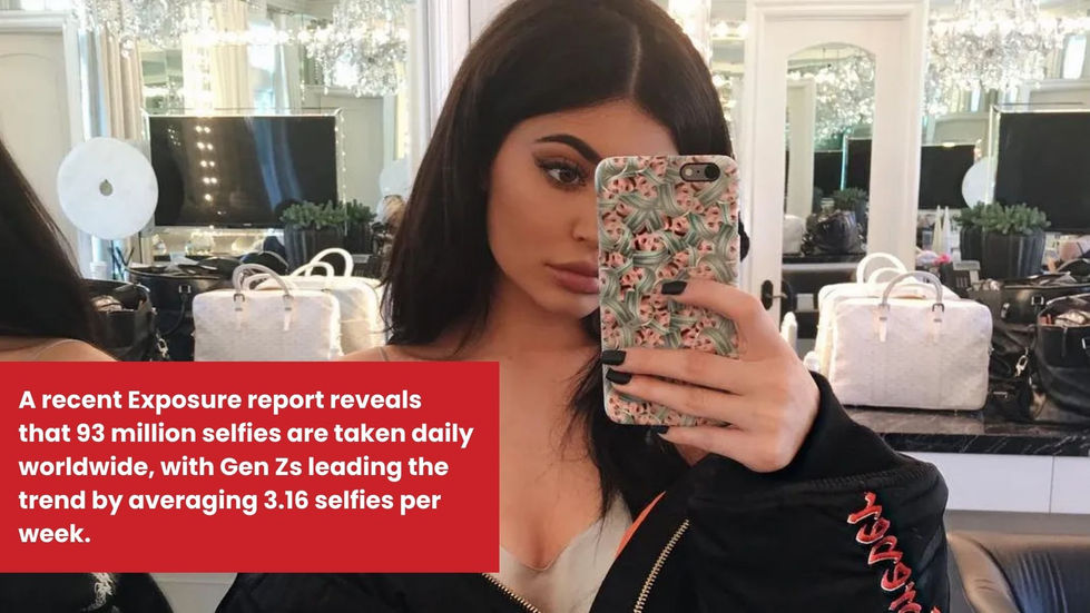 a woman is taking a picture of herself with her phone