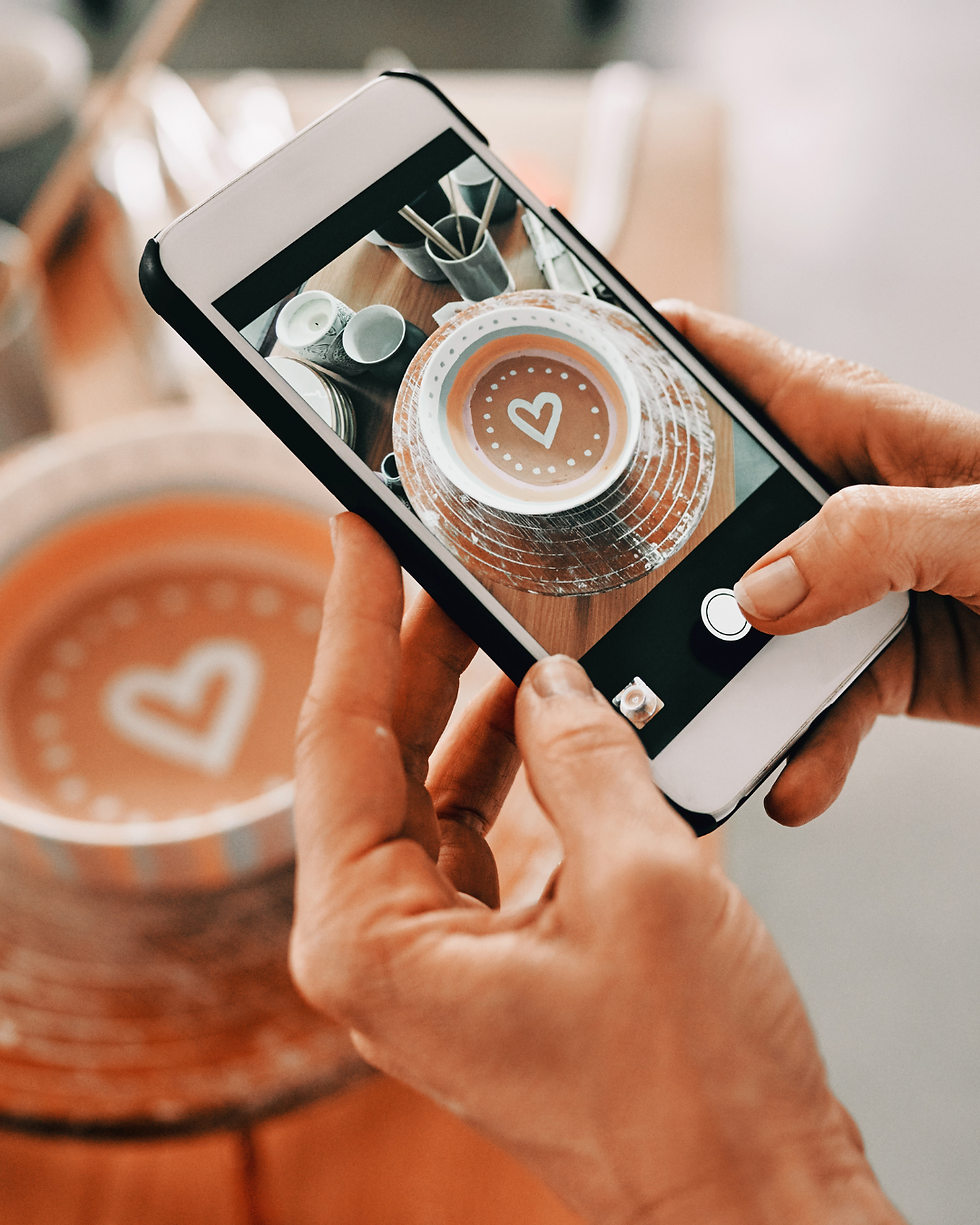 fotografando café, social media