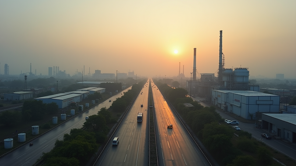 High angle view of Vapi industrial area