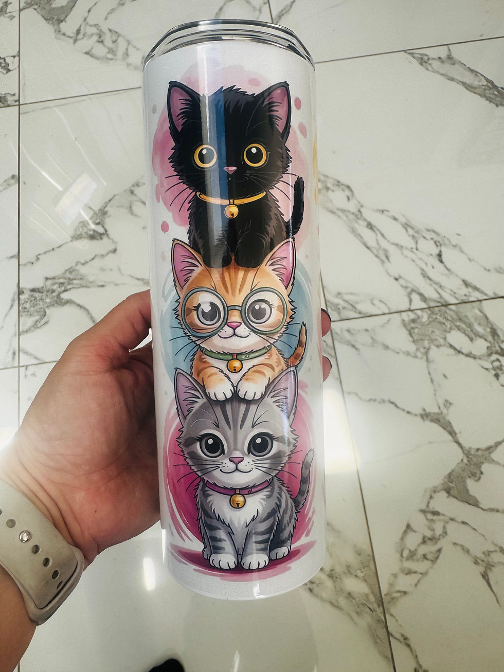 Thumbnail: 20oz stainless steel tumbler - cats