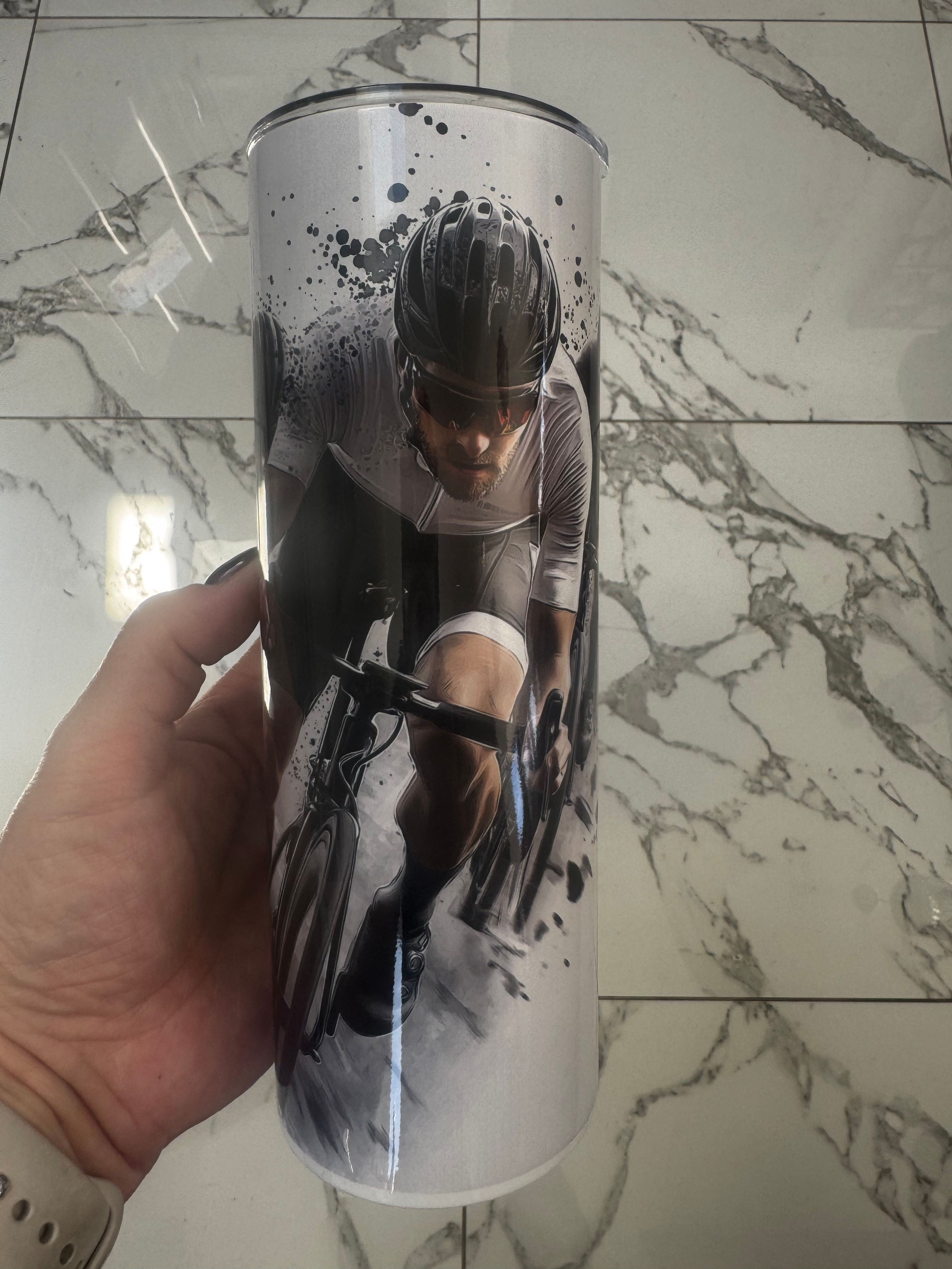 20oz stainless steel tumbler - cycling 