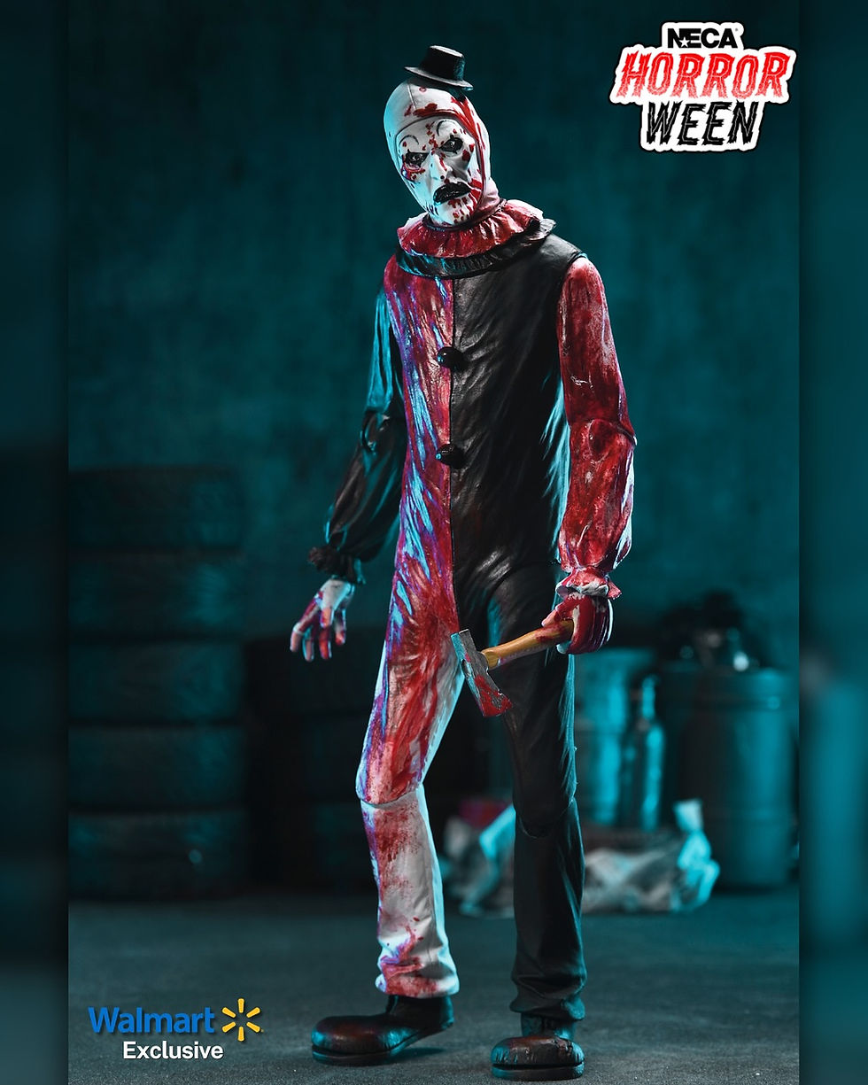 NECA:  TERRIFIER's Art the Clown figure gets BLOODY for Walmart! 