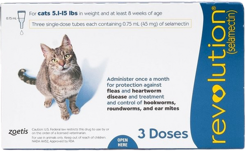 Revolution Heartworm Fleas Ticks Prevention for Cats Blue (5.1lbs to