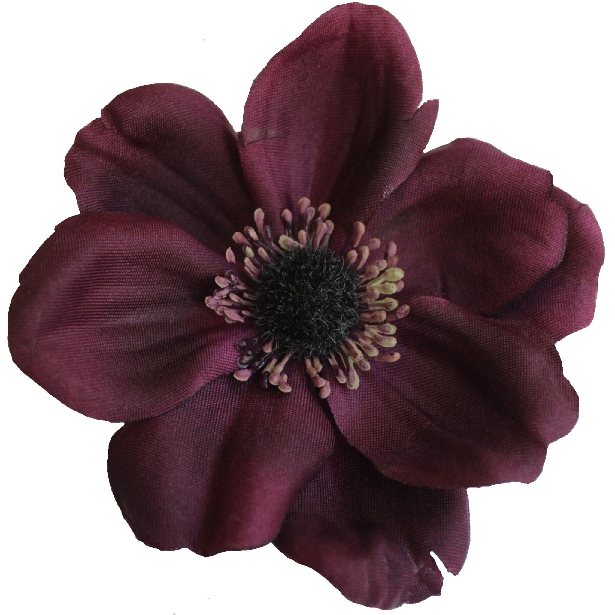 SOPHIA - Single Anemone Hair Flower -Plum