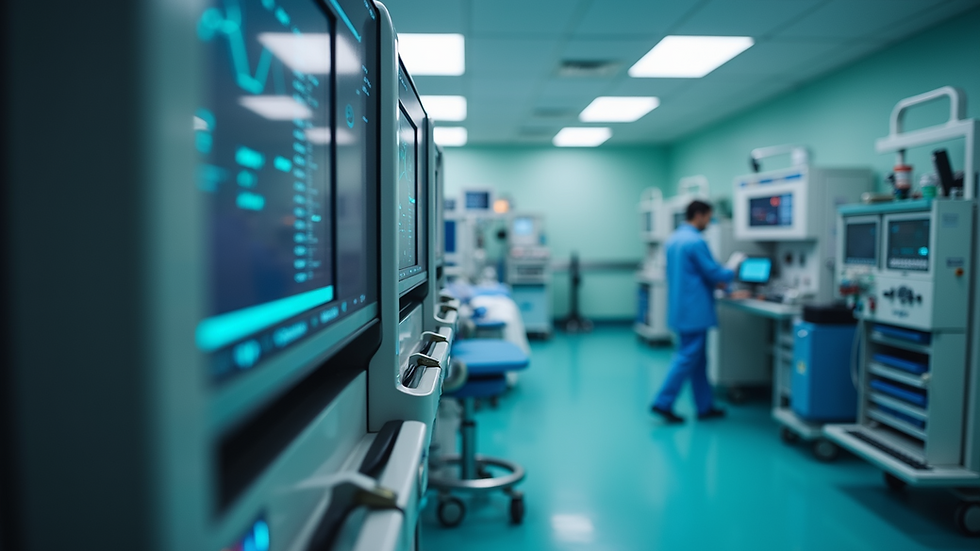 High angle view of a hospital's medical equipment management system interface