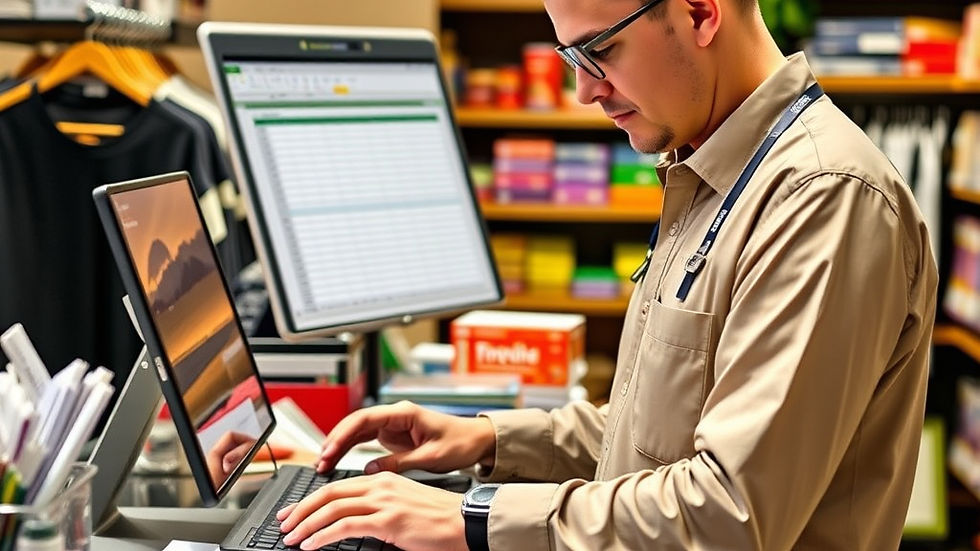 “Manual Retail Operations using spreadsheets for inventory and sales tracking in a retail store