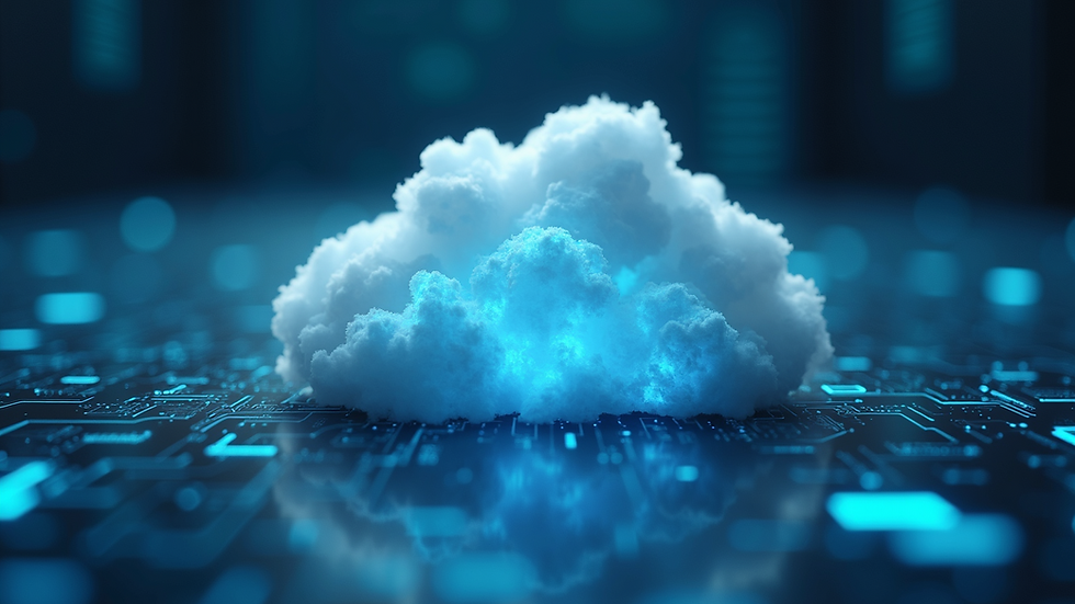 Close-up view of advanced cloud computing technologies