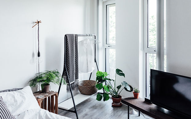 Stylist ljust vardagsrum