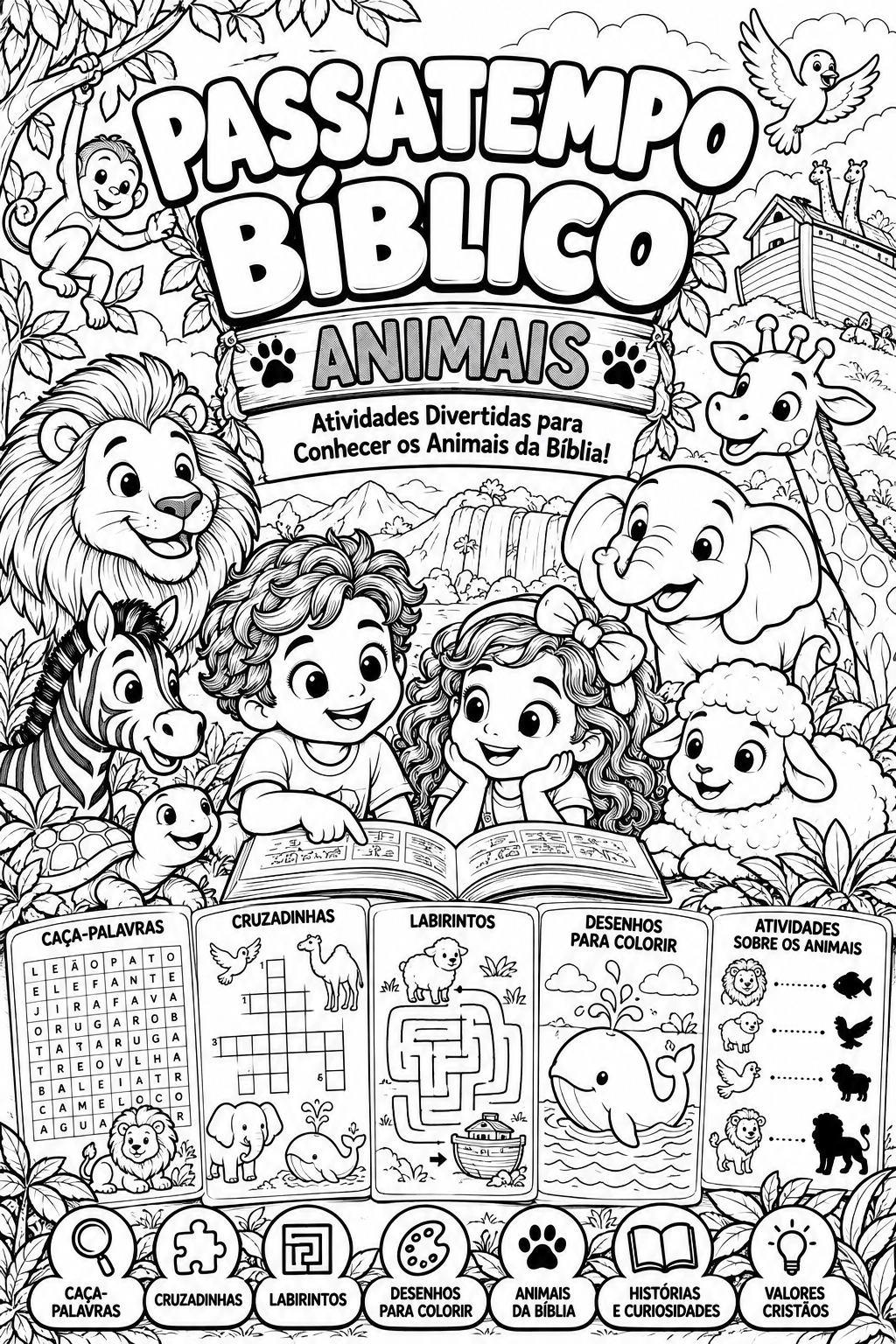PASSATEMPO BÍBLICO — ANIMAIS 🦁🐘🐑📖