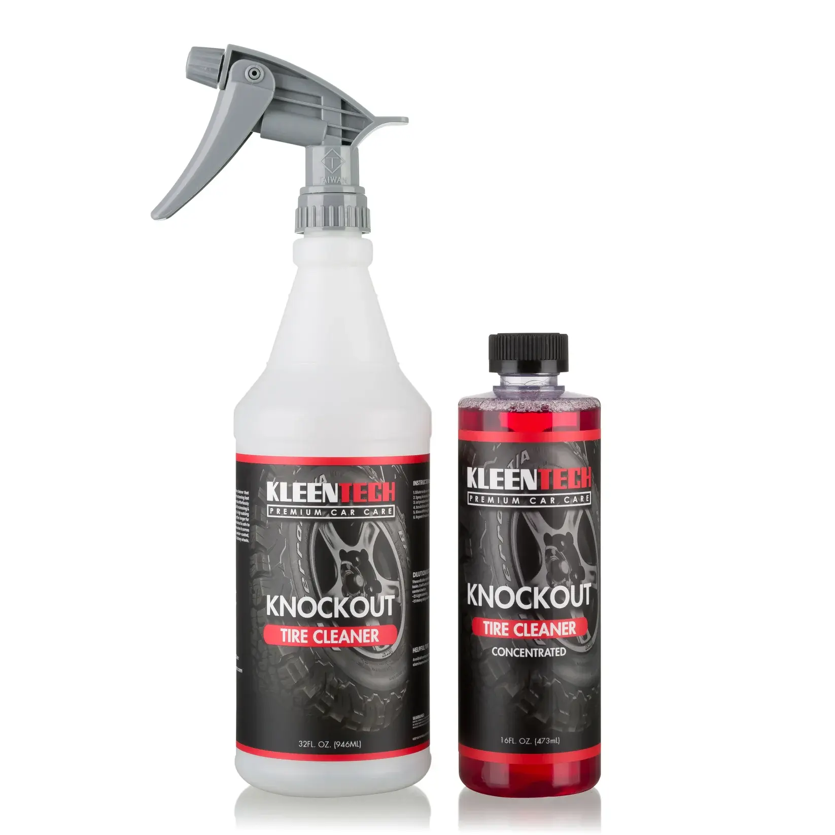 Knockout is a powerful tire cleaner that was designed to make tire cleaning efficient.