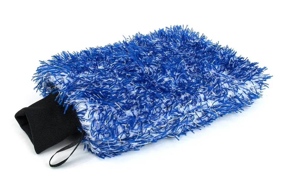 The [Wash Monster] Car Wash Mitt is made from an extra long pile microfiber material. At 9" x 7" the generous size mitt will