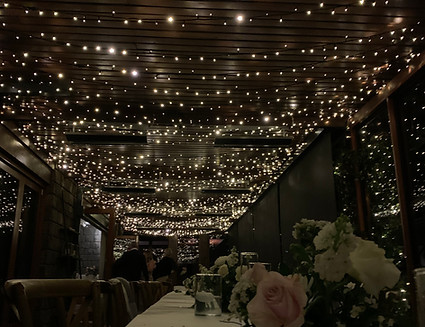 Stunning Wedding Warm White Fairy Light Overhead - Spicers Peak Lodge