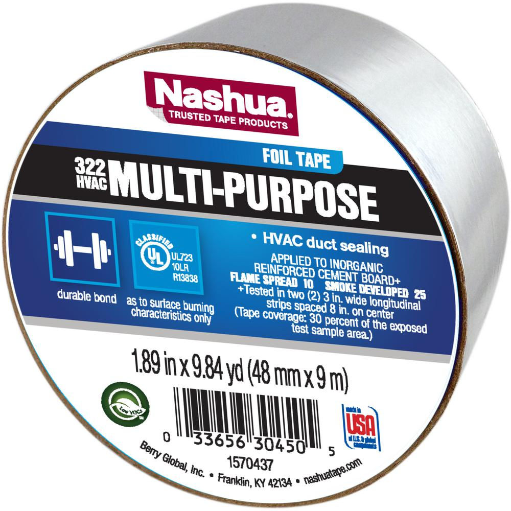 1.89 in. x 9.8 yds. 322 Multi-Purpose HVAC Foil Tape