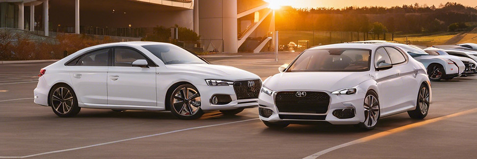 white cars at parking during sunrise