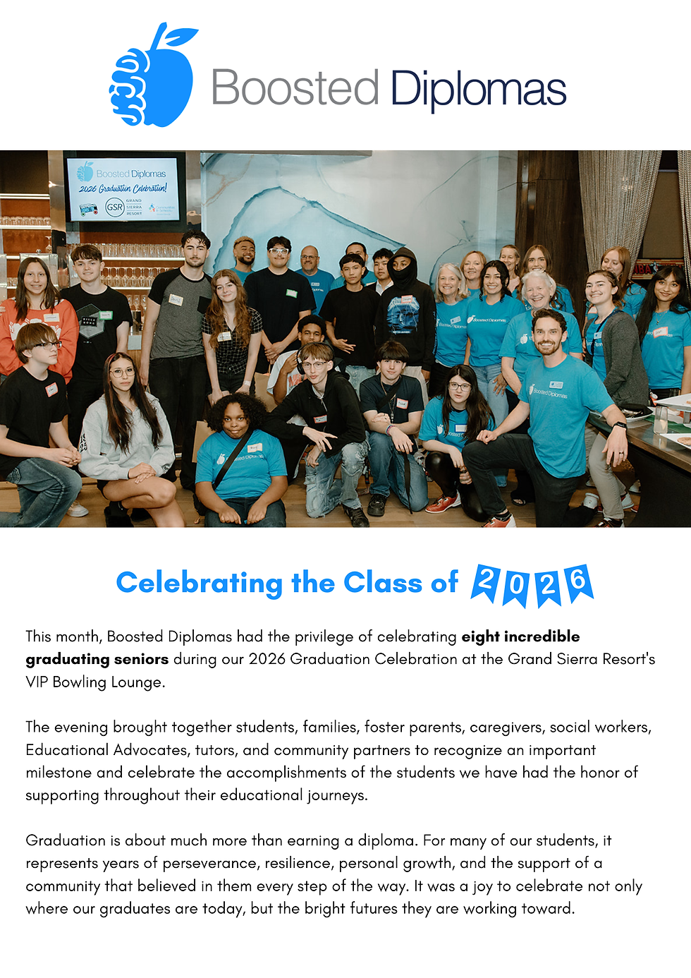 Boosted Diplomas 2026 Graduation Event