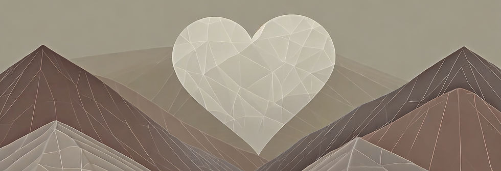 A picture of a heart over the mountains