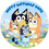 Thumbnail: 19cm/16.5cm Round Bluey PERSONALISED Edible Cake Topper