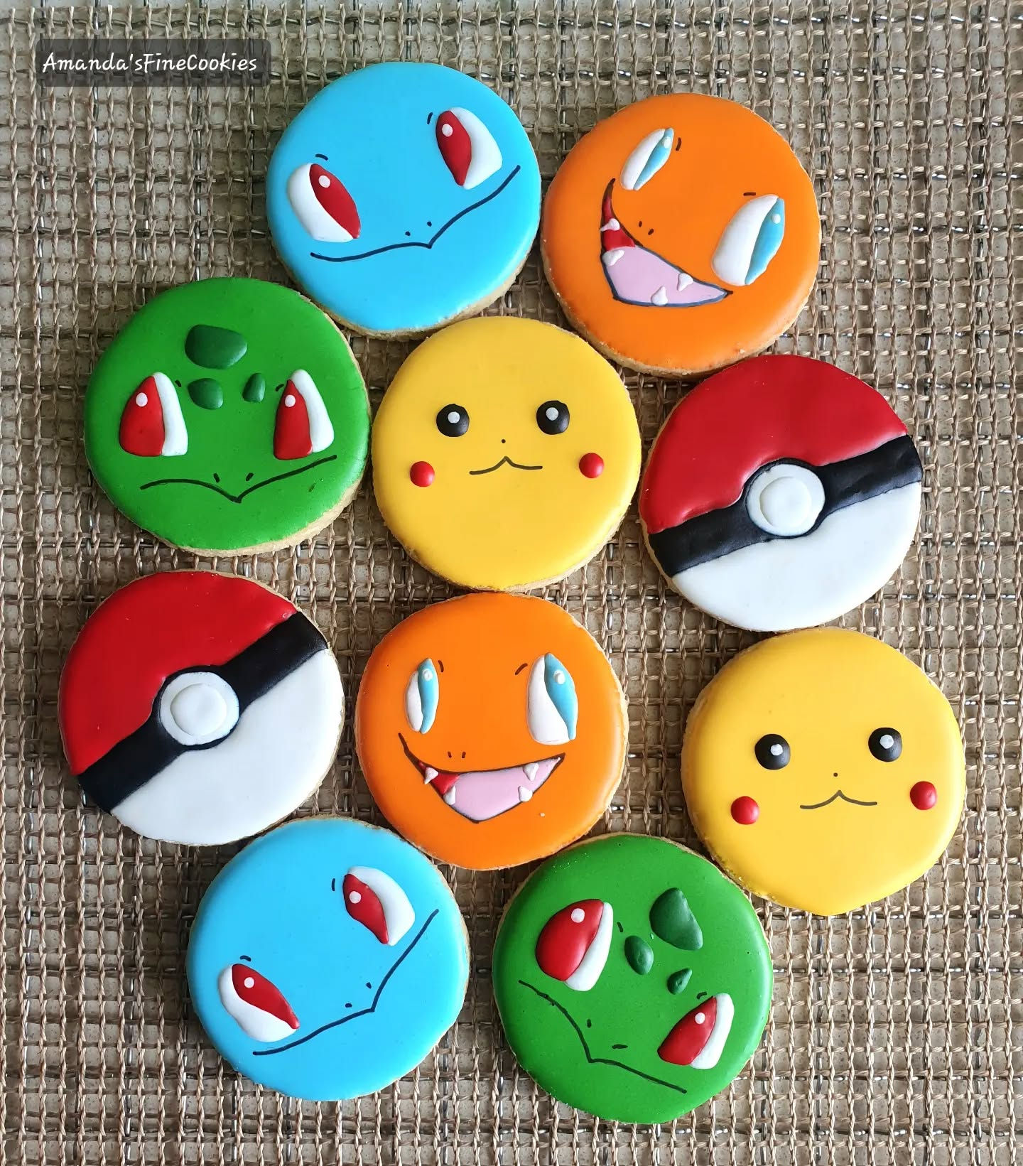 Hand-Made Pokemon Inspired Icing Sugar Cookies