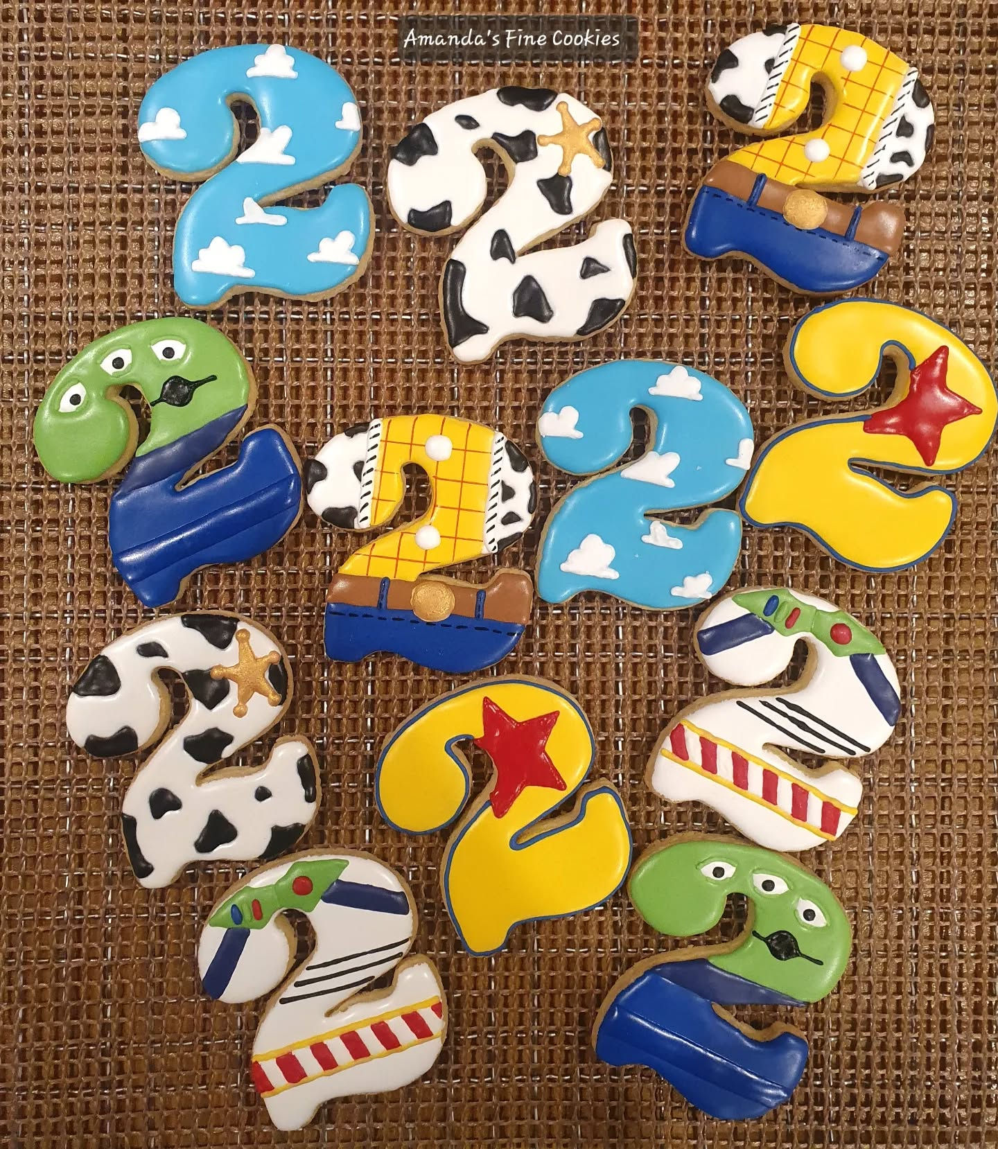 Hand-Made Toy Story Inspired Number Icing Sugar Cookies