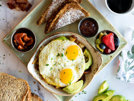 spread of breakfast foods