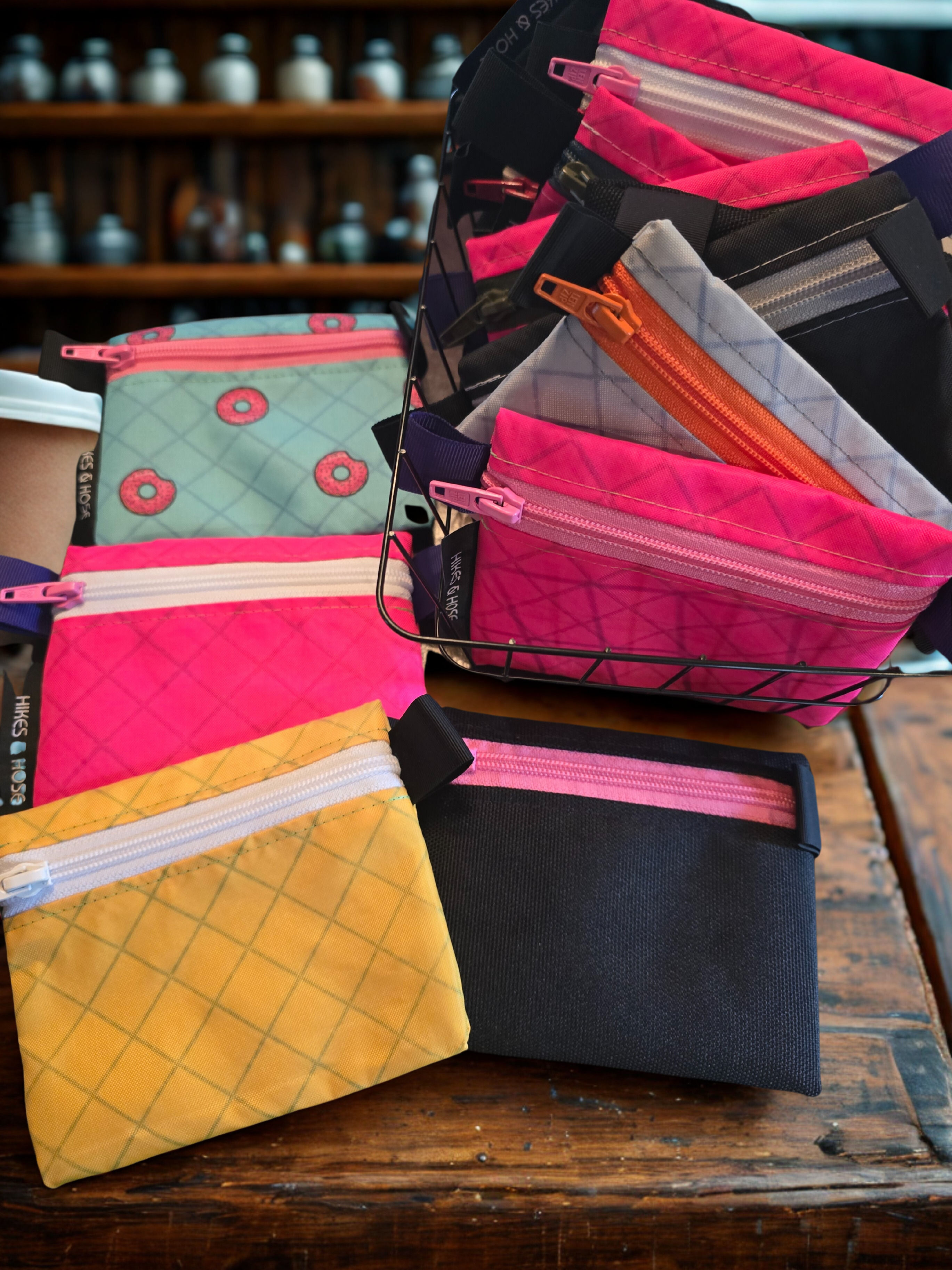 A collection of sailcloth hiker wallets