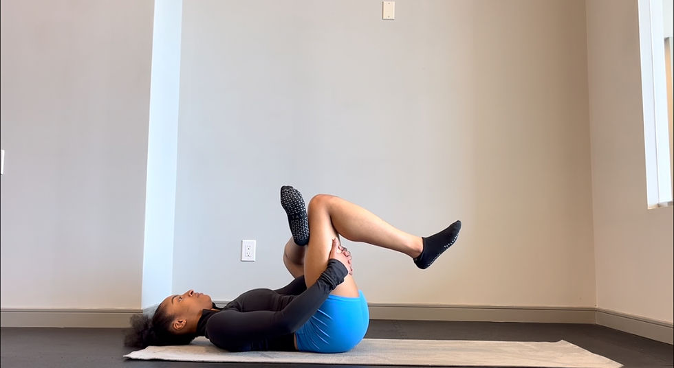 A trainer stretching