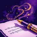 Music, pen and paper purple and gold .jpg