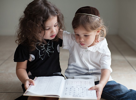 Children Studying Alphabet