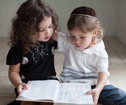 Children Studying Alphabet