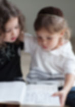 Children Studying Alphabet