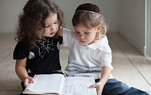 Children Studying Alphabet