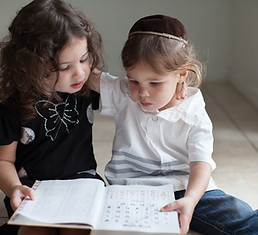 Children Studying Alphabet