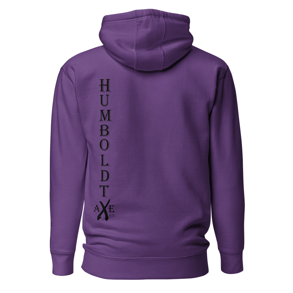 Thumbnail: Embroidered Premium Fleece Hoodie - Humboldt Axe Black Mult-Logo