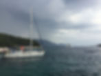 Dark weather at Fiskardo bay