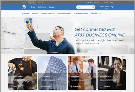 B2B Screen with new business styling.