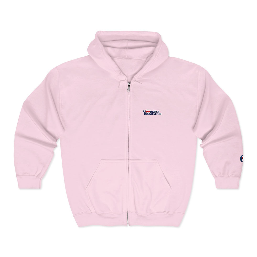 Thumbnail: Unisex Adult Zip-up Embroidered Goodness Foundation Corp cotton/poly Hoodie 