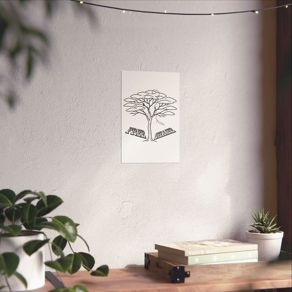 Thumbnail: Free From Shame with Red lips VERTICAL Fine Art Poster 