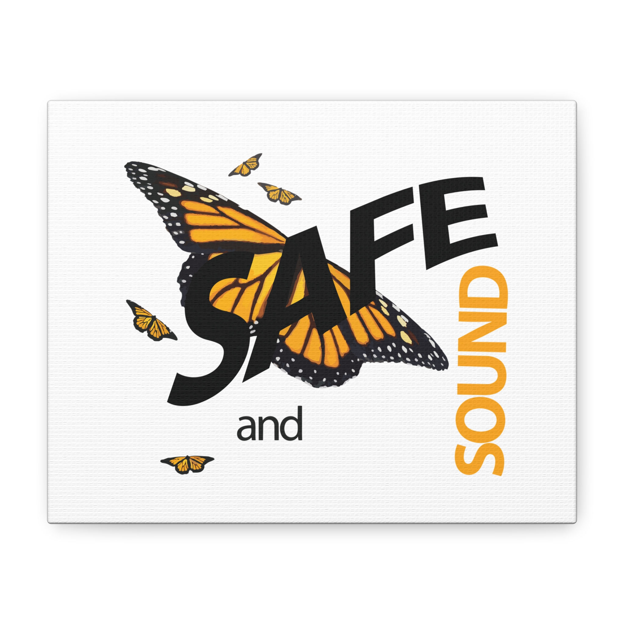 SAFE and SOUND Migrant Butterfly Canvas Print HORIZONTAL