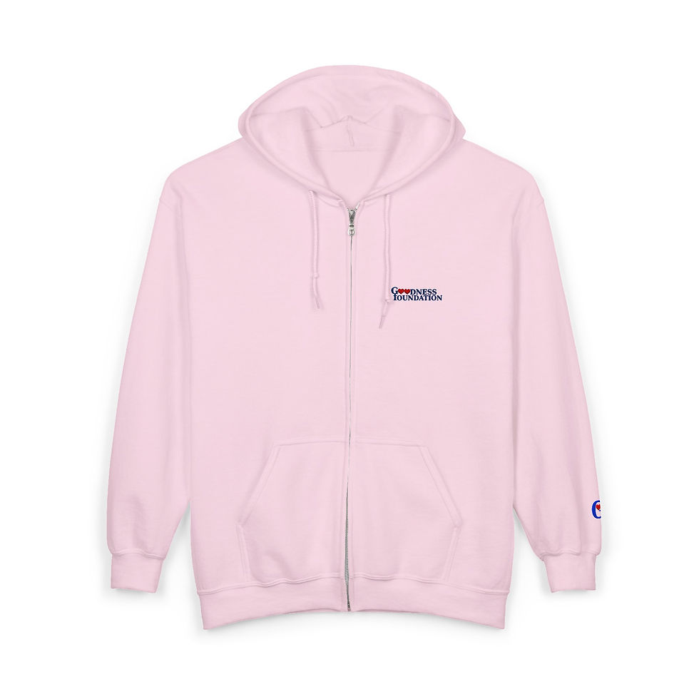 Thumbnail: Unisex Adult Zip-up Embroidered Goodness Foundation Corp cotton/poly Hoodie 