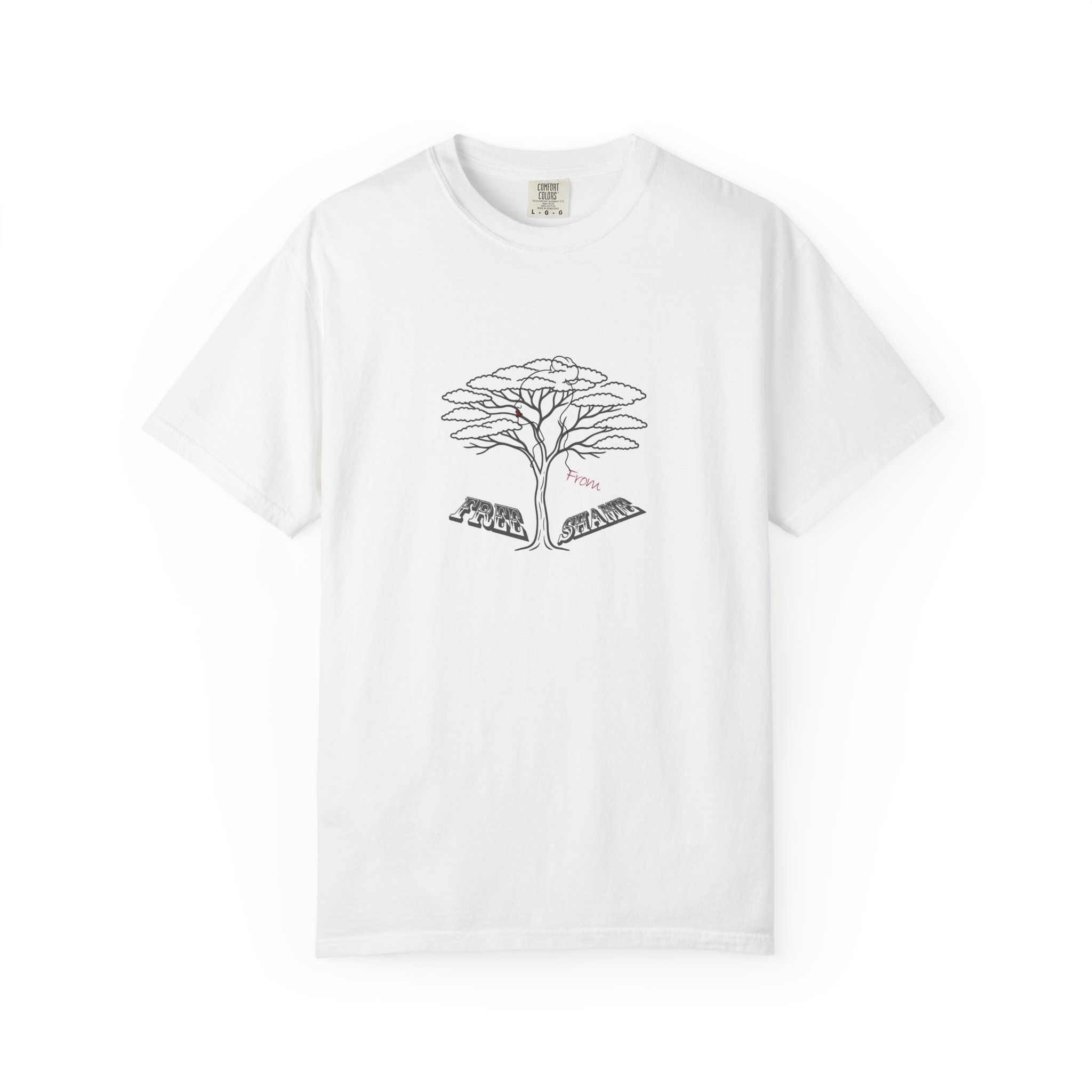 Free From Shame with Red Lips- Short sleeved heavy-weight tee
